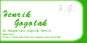 henrik gogolak business card